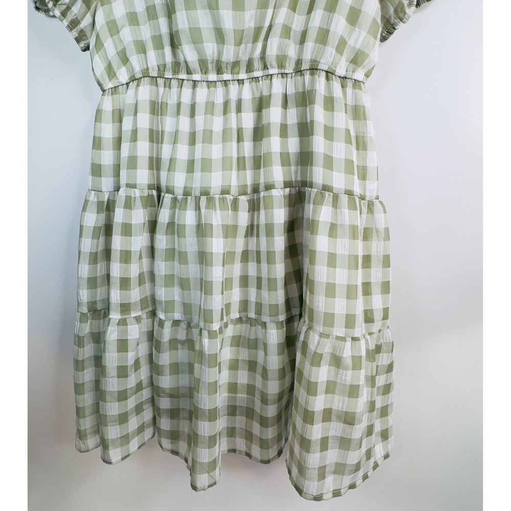 Mine Green and white checkered Dress‎ Size Large - Picture 4 of 12